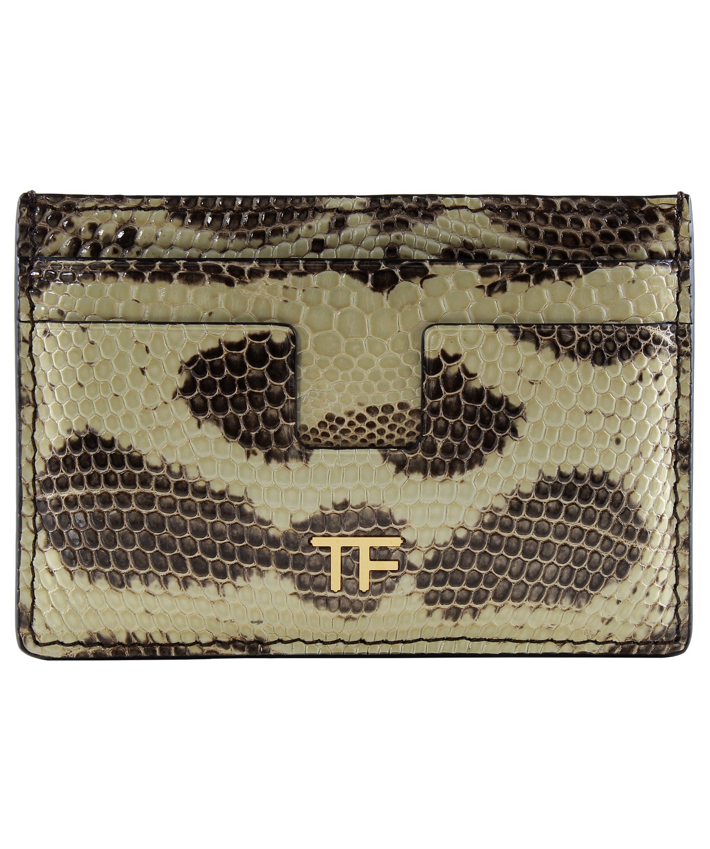 TOM FORD Lizard Embossed Metallic Leather Clutch in Gold