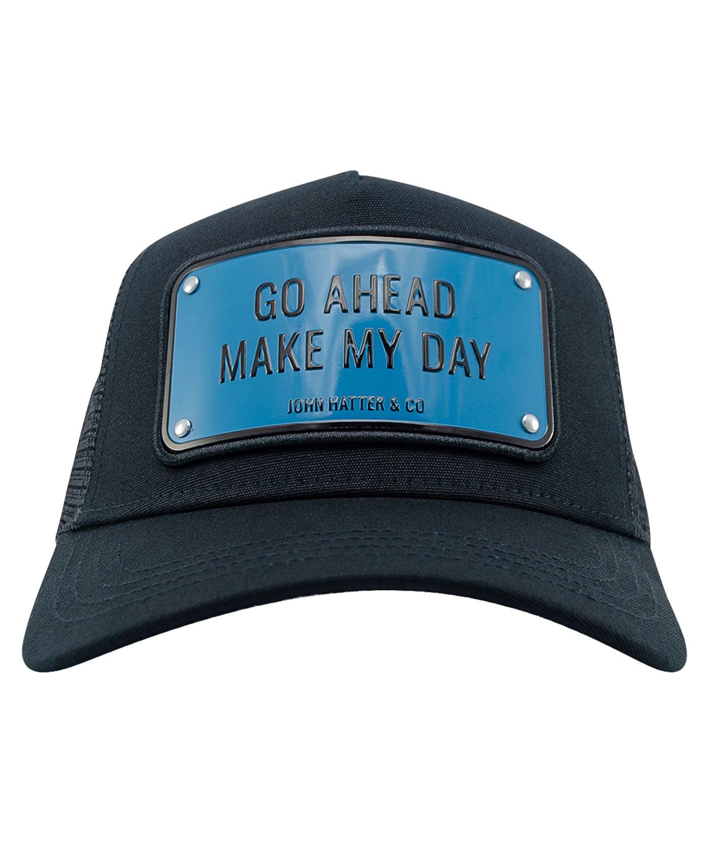 Work Hard Play Harder Blue Cap - Trucker Hat - John Hatter