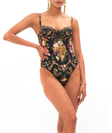 Camilla Stitched in Time Ruched Cup Underwire One Piece Swimsuit 00028338