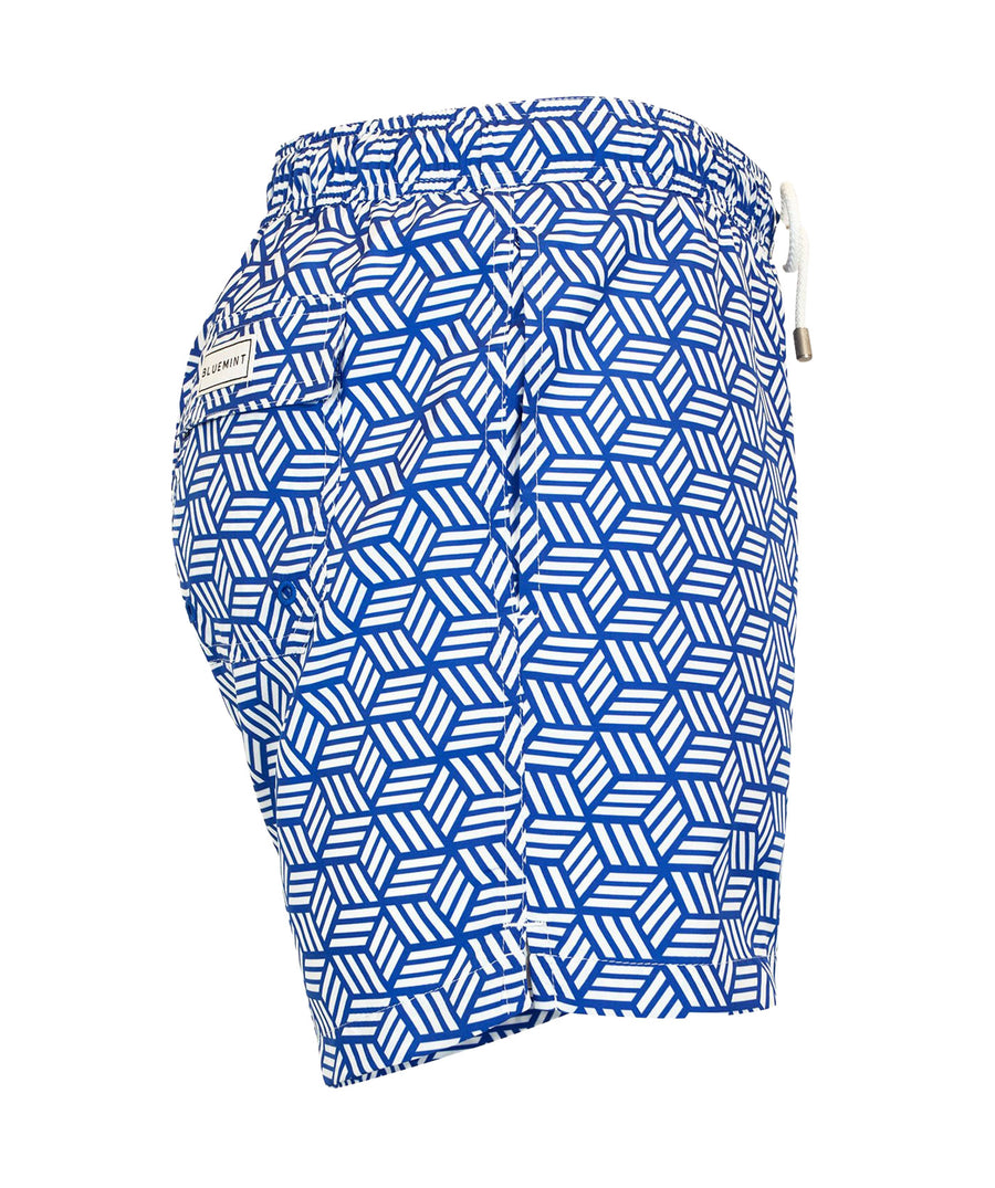 BLUEMINT Logan Blue Cube Swim Shorts LOGAN