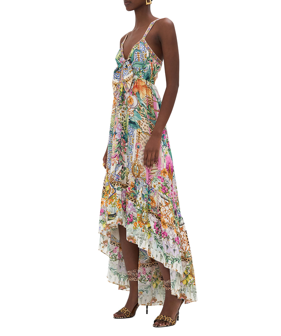 CAMILLA Flowers of Neptune Tie Front High Low Dress 00025610
