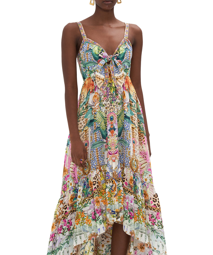 CAMILLA Flowers of Neptune Tie Front High Low Dress 00025610