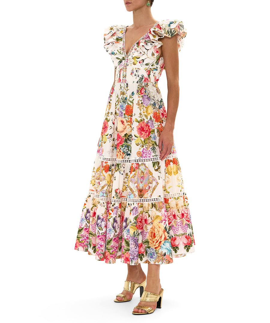 Camilla Sew Yesterday Tiered Dress With Neck Frill 00028380