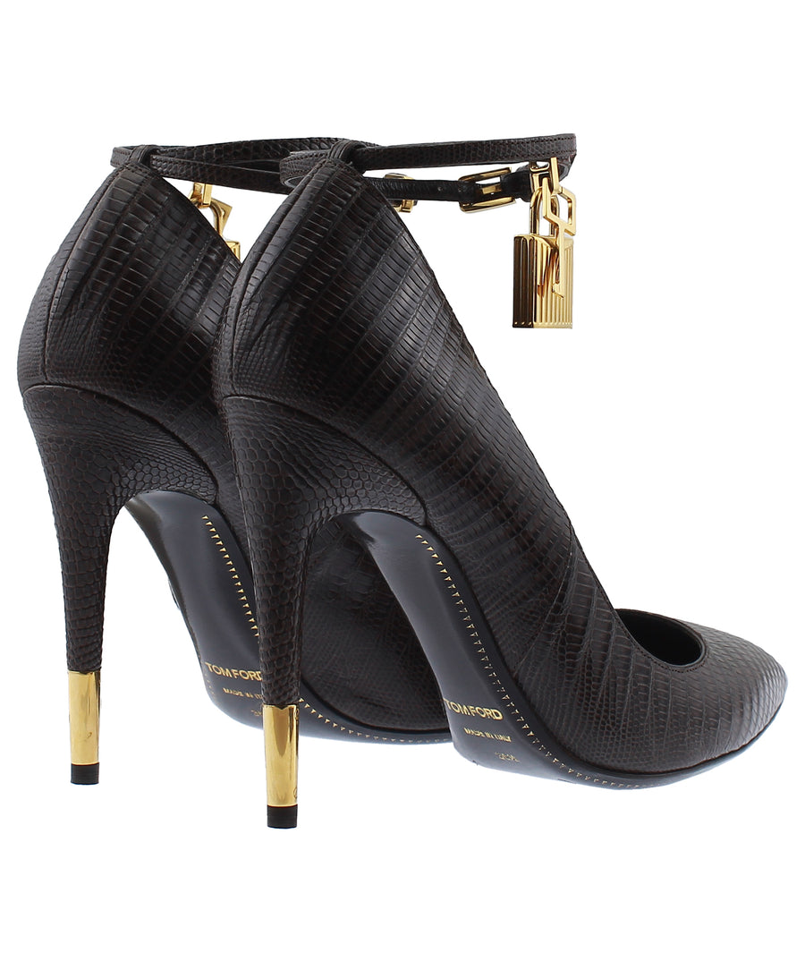 TOM FORD Python Leather Padlock Charm Pumps W0593T-TEJ