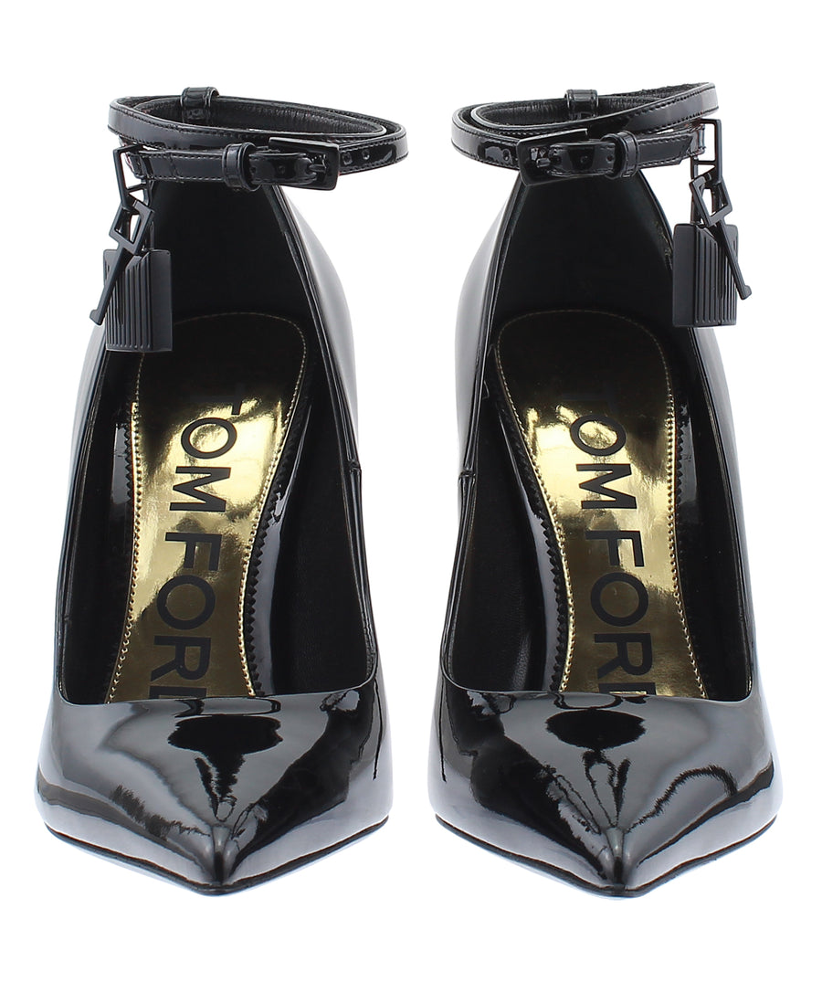 TOM FORD Lacquered Patent Leather Padlock Pumps W2271L-PTN