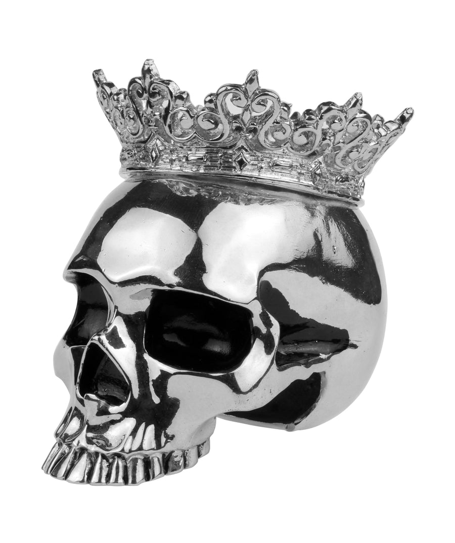 KING BABY  High Polished Alloy Crowned Skull Candle Holder A24-9002