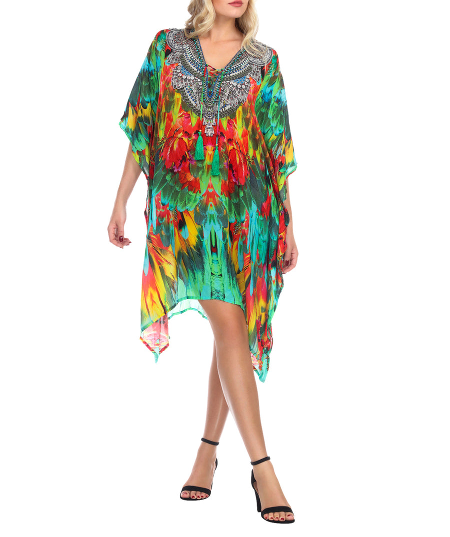 LA MODA  Macaw Wild Short Kaftan 22009 RK