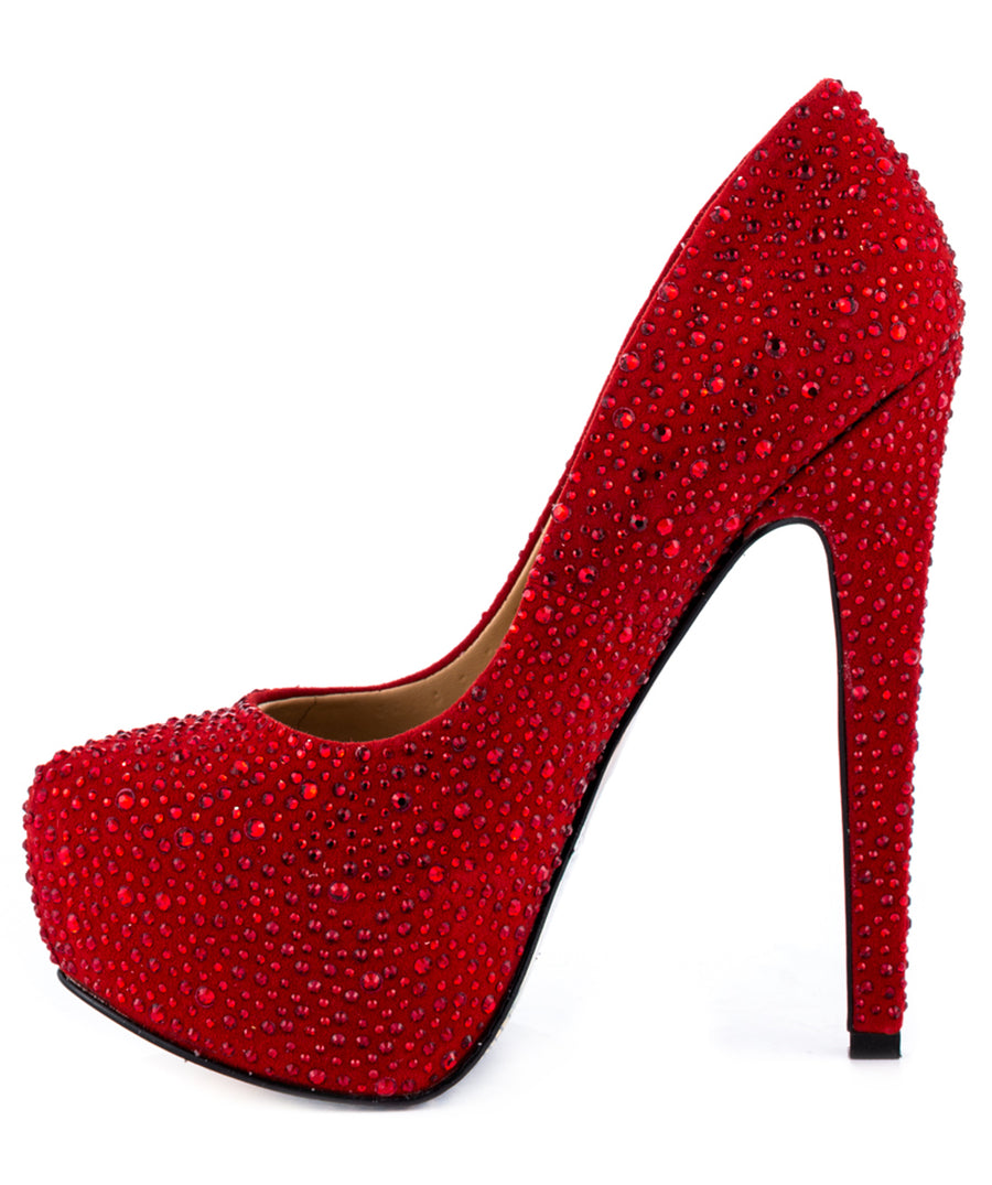 TAYLOR SAYS  Topeka Rhinestone Suede Platforms 100TLRTOPEKA