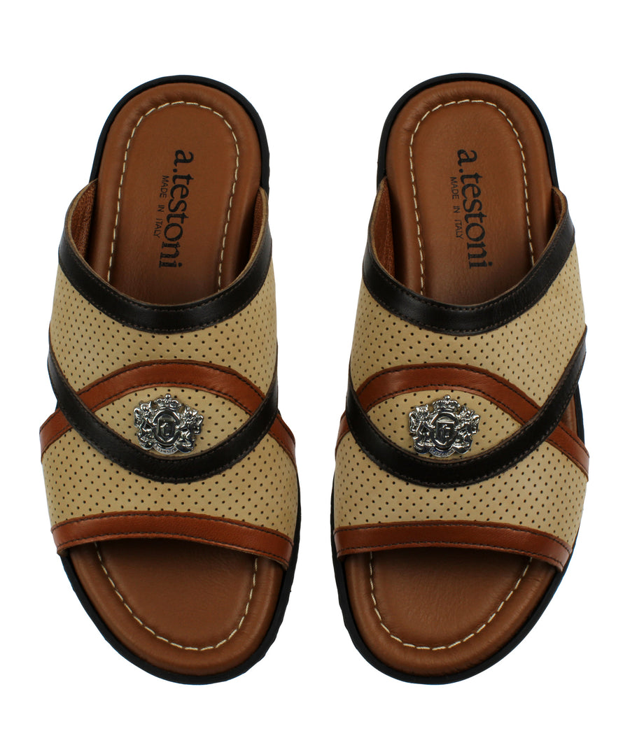 A. TESTONI  Performance Nabuk & Napa Leather Sandals 125AT10S1475